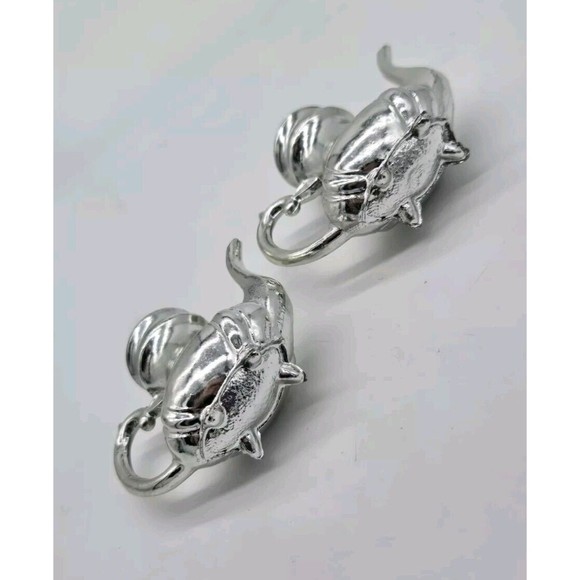 Vintage Miniature Teapot Souvenir Salt & Pepper Shakers Heavy Metal Silver 1.5" - Picture 4 of 8